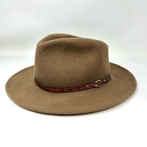 Lite Felt Wool Hat Size Medium USA Brown Tan Western Christy Coastal Cowgirl